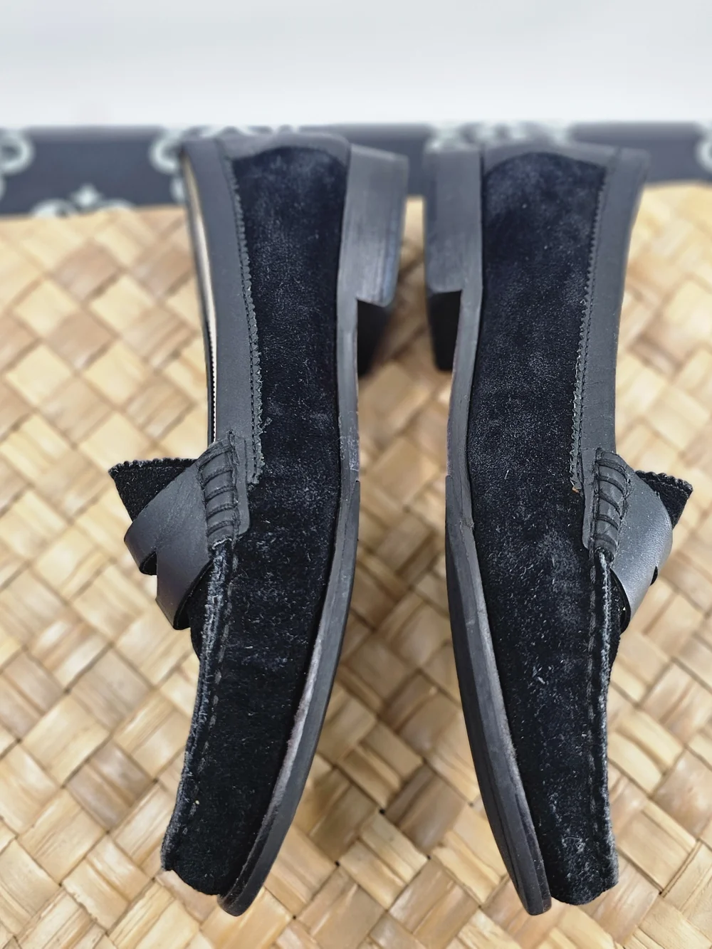 Cole Haan Penny Loafers Black Suede Size 8